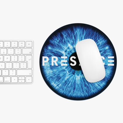 PRESENCE Mouse Pad — Blue Iris 'PRESENCE' Text